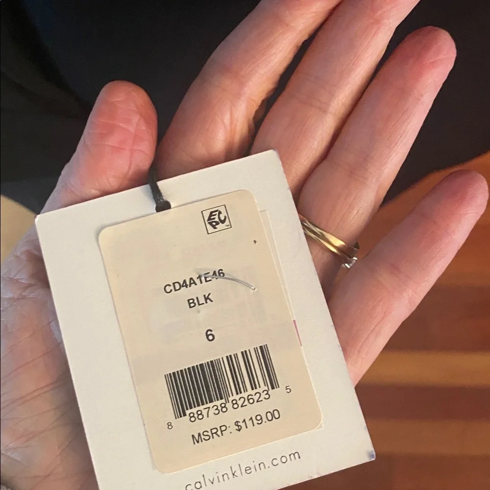 Calvin Klein  black size 6 beaded neckline dress NWT - Picture 7 of 9